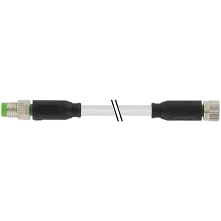 M8 Male 0° / M8 Female 0° Shielded, PUR 4x0.34 Shielded Gy UL/CSA+drag Chain 8m